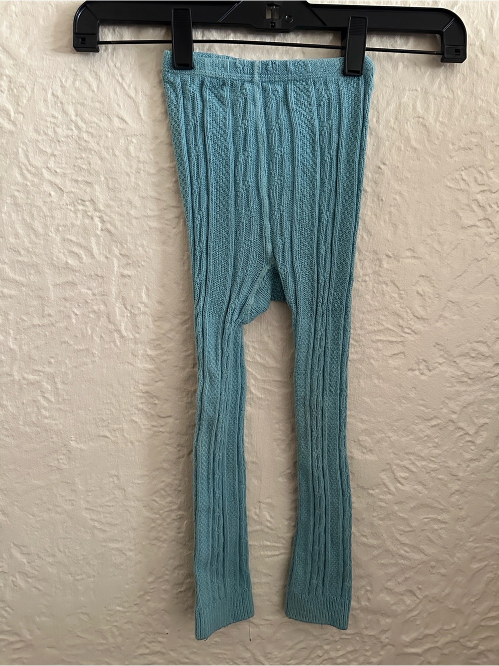 Mini Boden Light Blue Cable Knit Footless Sweater Tights 3-4Y